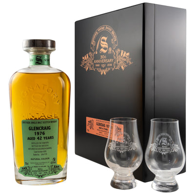 Glencraig 1976/2018 Sig 30th Anniversary + 2 glasses #4283 42% Vol.