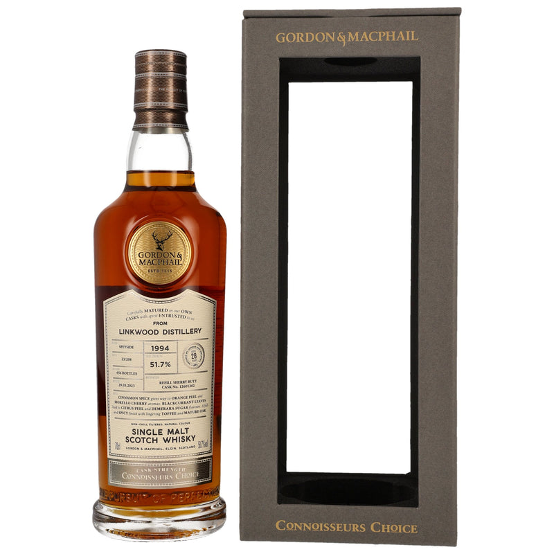 Linkwood 1994/2023 -28 yo Gordon &amp; MacPhail Connoisseurs Choice – Cask Strength 51.7% Vol.