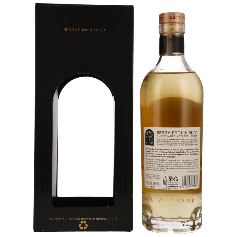 Glen Elgin 2014/2023 – Small Batch Berry Bros. &amp; Rudd Speyside Single Malt Scotch Whiskey 46% Vol.