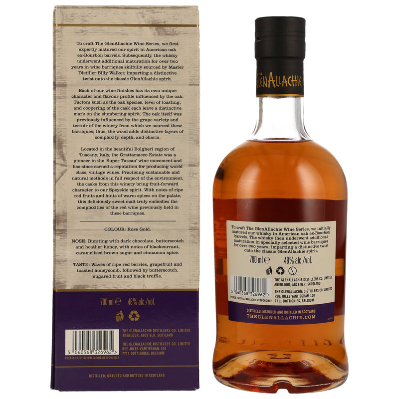 The GlenAllachie 10 yo – Grattamacco Wine Cask Finish Speyside Single Malt Scotch Whiskey 48.0% Vol.