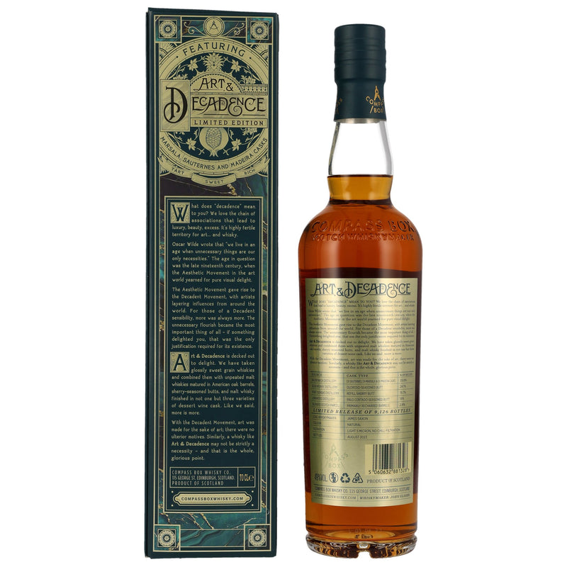 Compass Box Art &amp; Decadence Blended Scotch Whiskey 49% Vol.