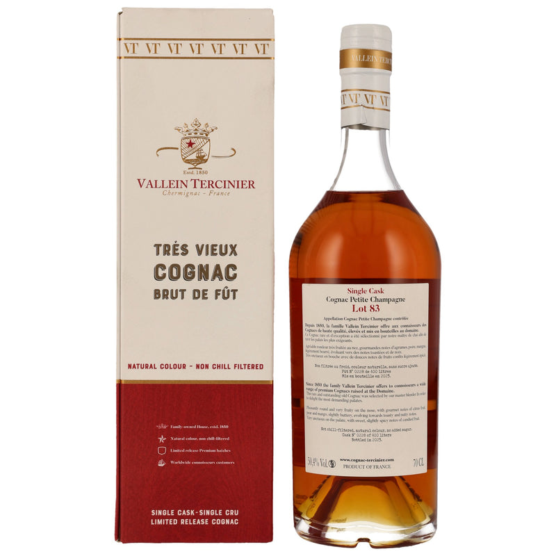 Cognac Petite Champagne Lot 83 – Single Cask Vallein Tercinier 50.4% Vol.