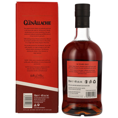 The GlenAllachie 18 yo Speyside Single Malt Scotch Whisky 46.0% Vol.