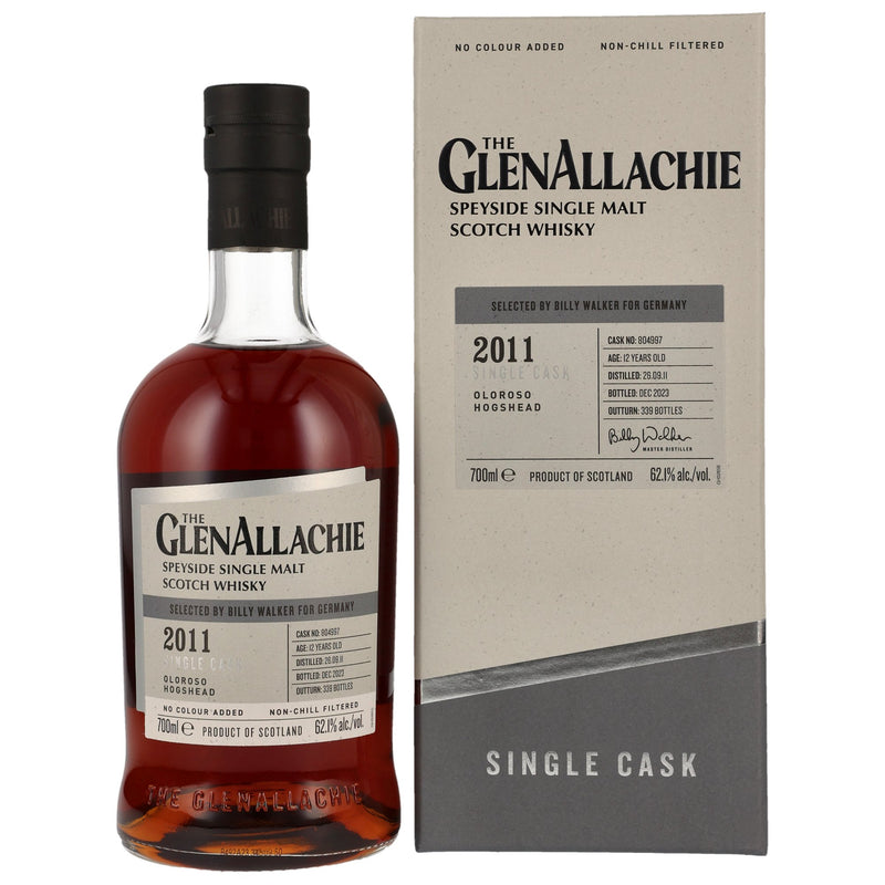 The GlenAllachie 2011/2023 – Oloroso Hogshead Speyside Single Malt Scotch Whisky Selected by Billy Walker for Germany 62.1% Vol.