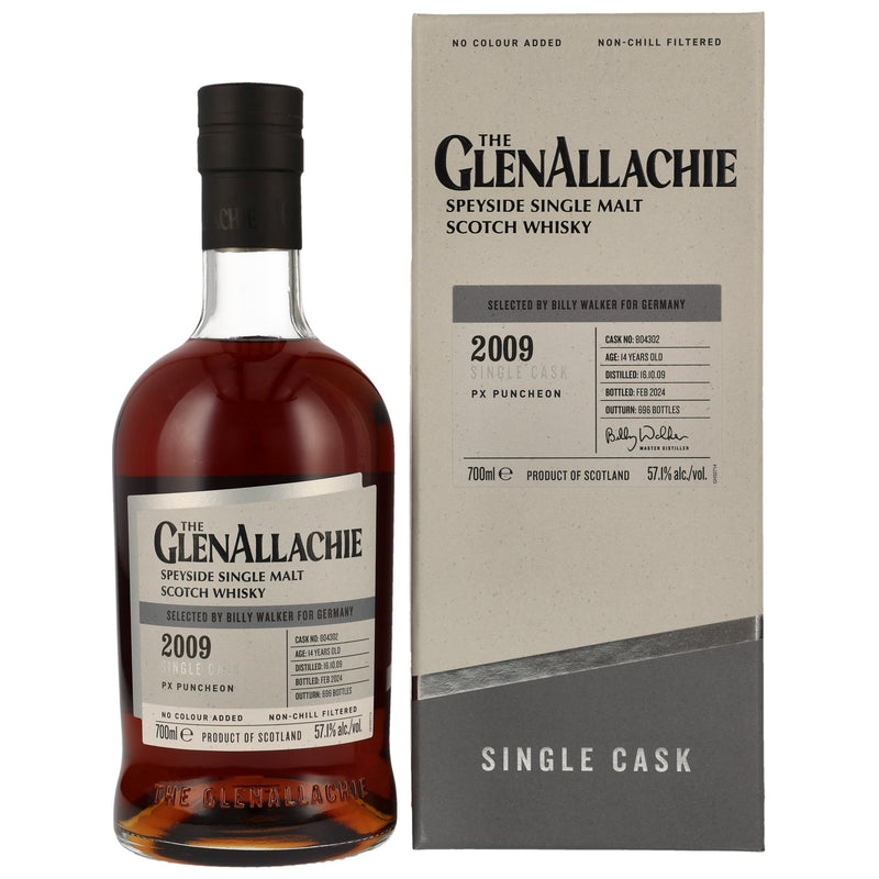 The GlenAllachie 2009/2024 – PX Puncheon Speyside Single Malt Scotch Whisky Selected by Billy Walker for Germany 57.1% Vol.