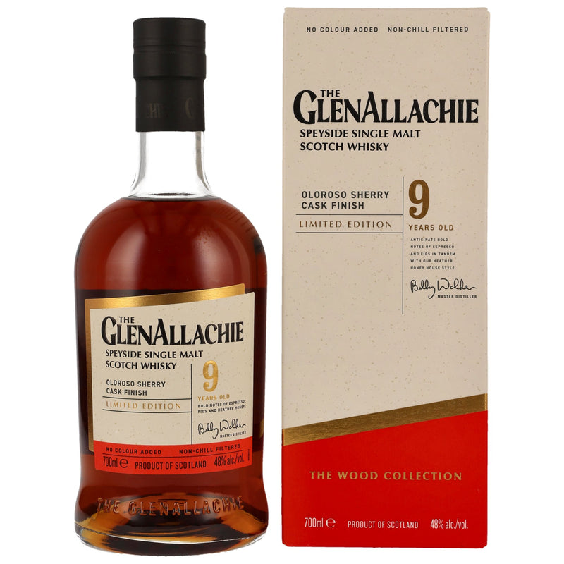 The GlenAllachie 9 yo – Oloroso Sherry Finish Speyside Single Malt Scotch Whisky The Wood Collection 48% Vol.