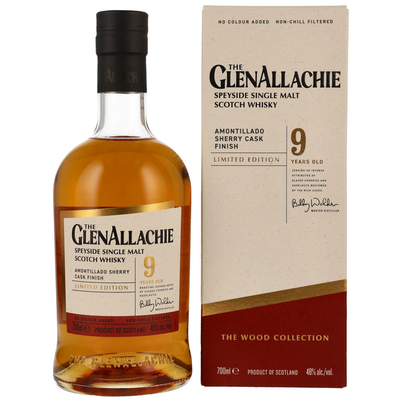 The GlenAllachie 9 yo – Amontillado Sherry Finish Speyside Single Malt Scotch Whisky The Wood Collection 48% Vol.