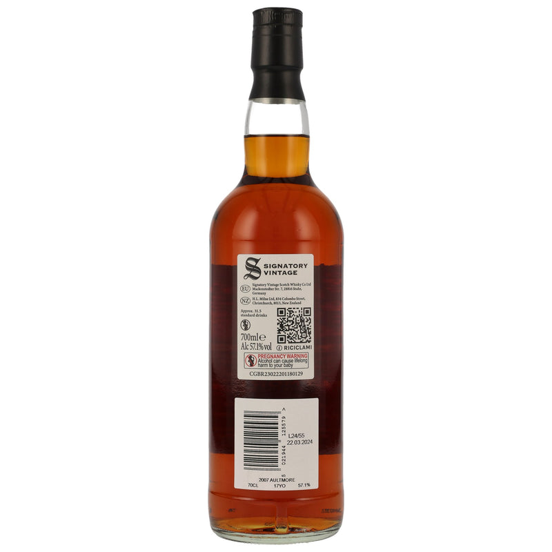 Aultmore 2007 Signatory Vintage Speyside Single Malt Scotch Whisky 100 Proof Exceptional Cask Edition 