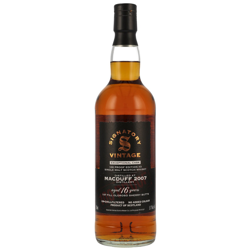 Macduff 2007 Signatory Vintage Highland Single Malt Scotch Whisky 100 Proof Exceptional Cask Edition 