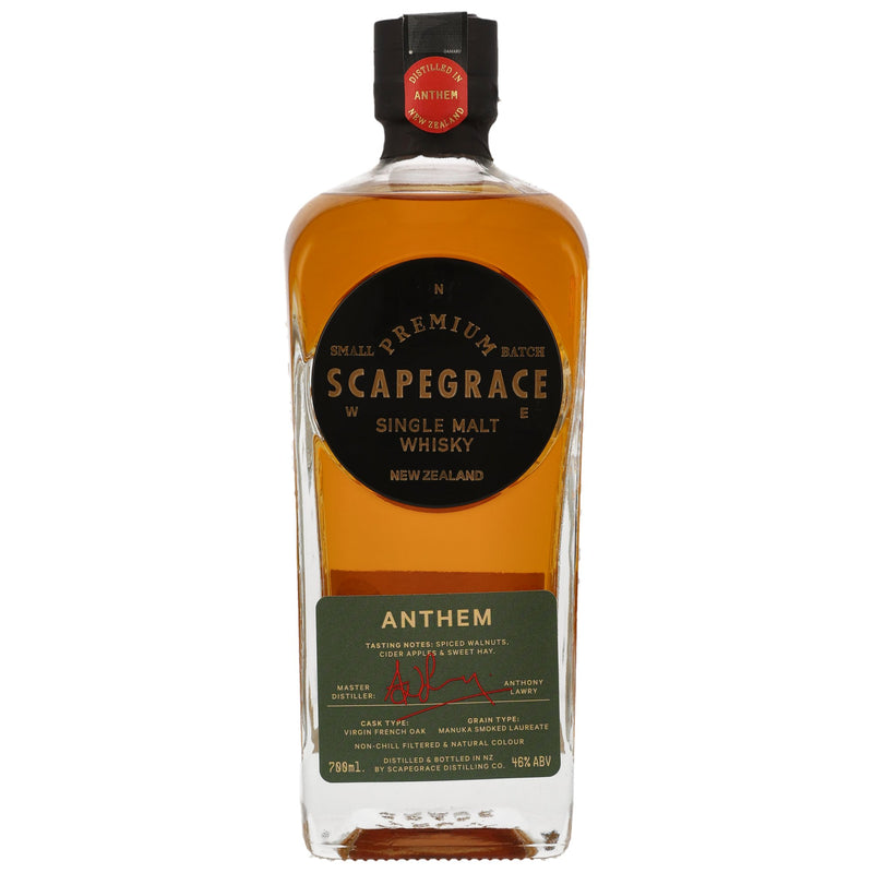 Scapegrace Anthem – Peated New Zealand Single Malt Whiskey 46% Vol.