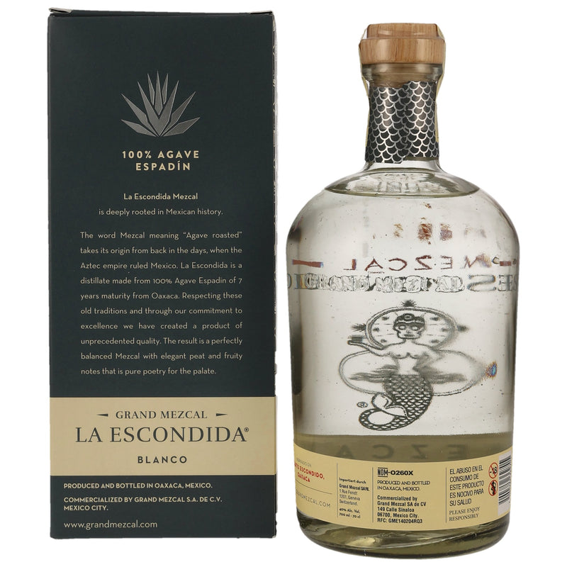 La Escondida Mezcal Artesanal Blanco 40.0% Vol.