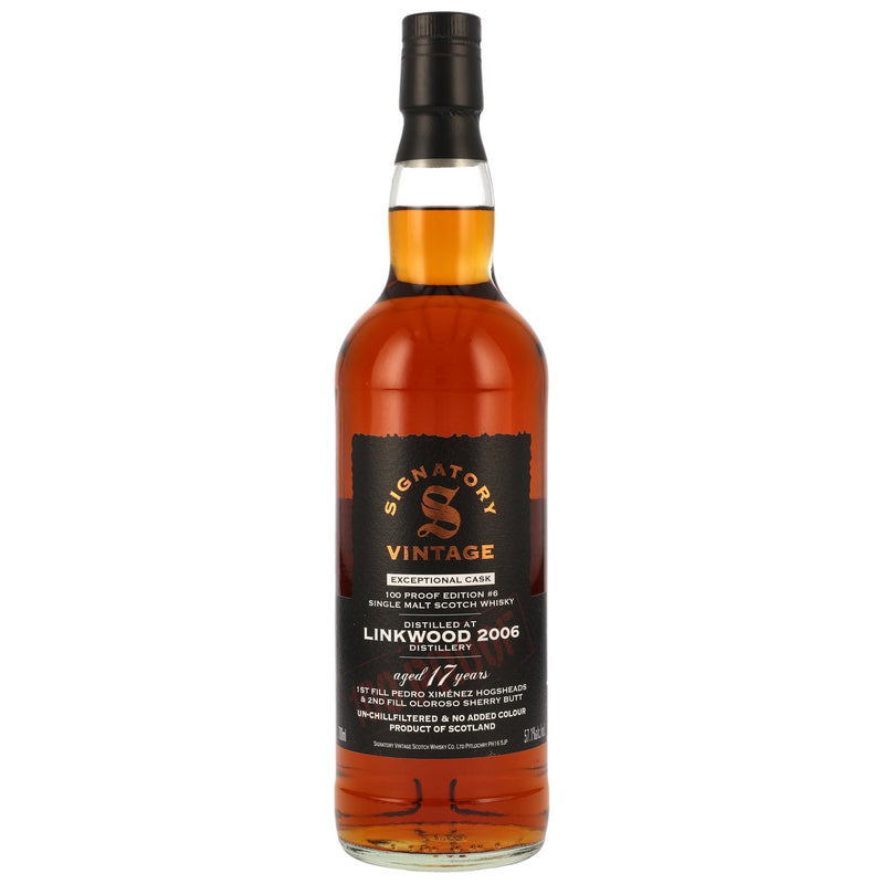 Linkwood 2006 17 yo Signatory Vintage Highland Single Malt Scotch Whiskey 100 Proof Exceptional Cask Edition 