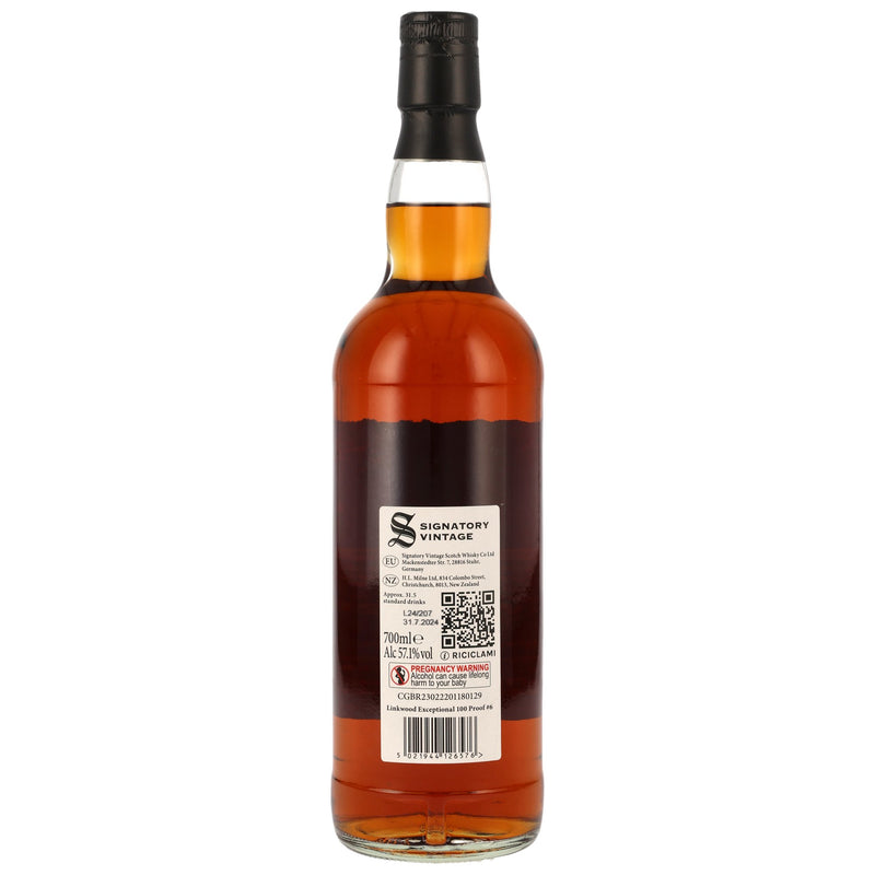 Linkwood 2006 17 y.o. Signatory Vintage Highland Single Malt Scotch Whisky 100 Proof Exceptional Cask Edition 