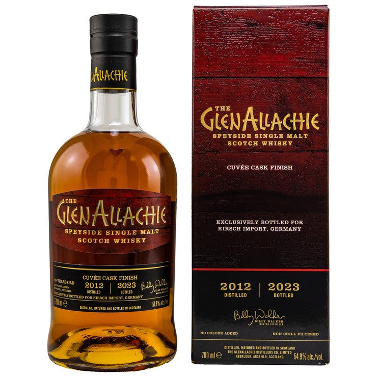 The GlenAllachie 2012/2023 – Pedro Ximénez, Moscatel &amp; Ruby Port Cuvée Cask Finish Speyside Single Malt Scotch Whiskey Exclusively bottled for Kirsch Import 54.9% Vol.